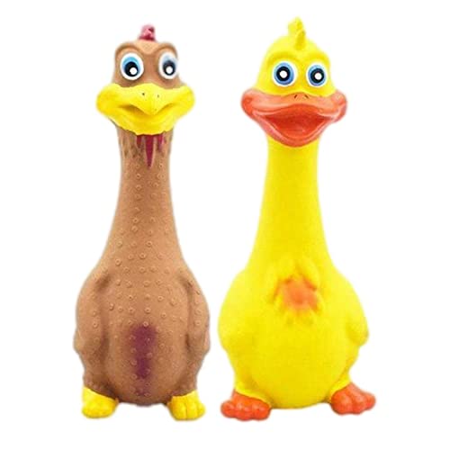 sporful Quietschendes Hundespielzeug aus Gummi, Huhn, lustiges Geschenk zum Stressabbau, 2 Stück von sporful