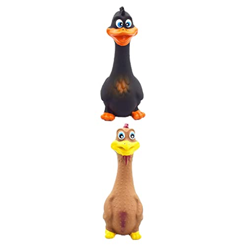 sporful Quietschendes Hundespielzeug aus Gummi, Huhn, lustiges Quetschspielzeug, Stressabbau, Gag-Geschenk, 2 Stück von sporful