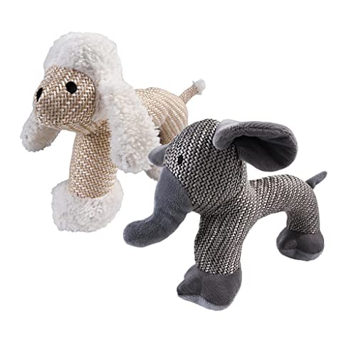 sporful Quietschspielzeug in Tierform, interaktives Quietschspielzeug für Zahnreinigung und Verhaltenstraining (Elefant und Schaf), 2 Stück von sporful