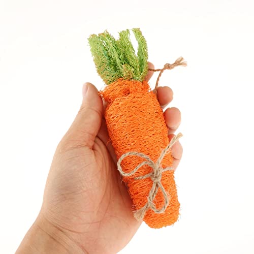 sporful Unzerstörbares Kauspielzeug für Hunde, natürlicher Luffa, Zahnreinigung, interaktives Haustierspielzeug für aggressive Kauer, 15 x 5 cm, Orange von sporful