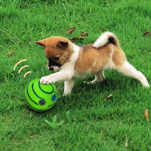 sporful Wackelball Wag Ball Hund Kauspielzeug mit quietschendem Geräuschmacher für kleine bis große Hunde - Interaktives Spielen für Indoor & Outdoor Spaß von sporful