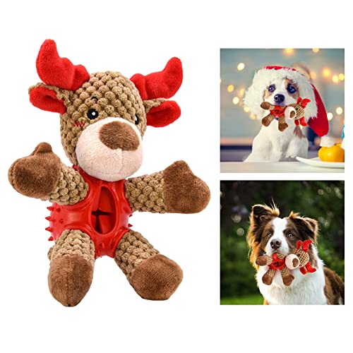 sporful Weihnachtselch Hund Quietschendes Kauspielzeug für kleine, mittelgroße und große Rassen, Welpen, mit Rinderduft, langlebig, bissfest sporful Weihnachtselch Hund Quietschendes Kauspielzeug für kleine, mittelgroße und große Rassen, Welpen, mit Rinderduft, langlebig, bissfest von sporful