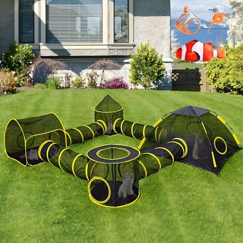 Outdoor Katzengehege für Indoor Katzen, Outdoor Katzenzelt mit Tunnel für mehrere Katzen, Katzenlaufstall für Pet Kitty Kaninchen Frettchen Welpen und andere Kleintiere (Stil 9) von steP evoL