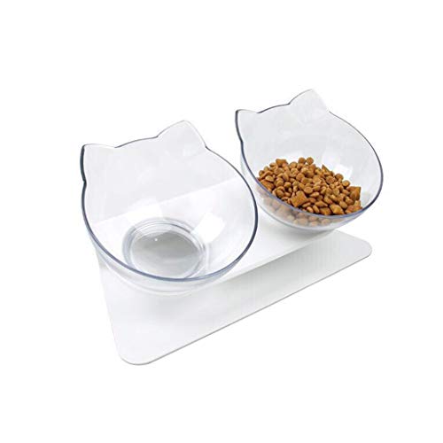 Sitonelectic Creative Cat Pet Double Bowl with Raised Stand, Non-Slip Pet Food Water Bowl Cats Dog Feeder Supplies von stonejoy