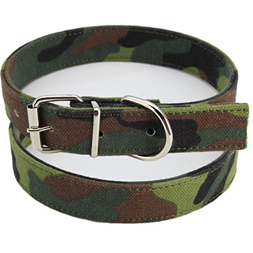 strimusimak Adjustable Camouflage Canvas Outdoor Training Dog Collar Halsketten-Camouflage M von strimusimak