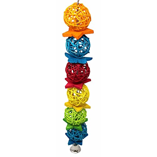 strimusimak Colorful Rattan Balls Star Parrot Bite Toy Small Pet Bird Cage Hanging Decor - Random Color von strimusimak
