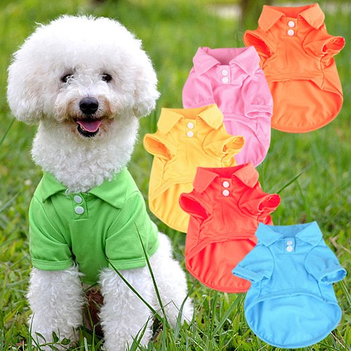 strimusimak Cute Pet Puppy Shirt Small Dog Cat Pet Clothes Costume Apparel T-Shirt - Yellow L von strimusimak