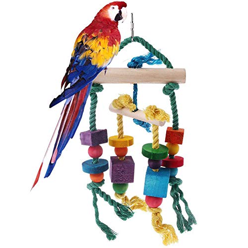 strimusimak Vogelspielzeug-Ständer für Papageien, mit Seil, Klettern, Bissen, Schaukel, Vogelspielzeug von strimusimak