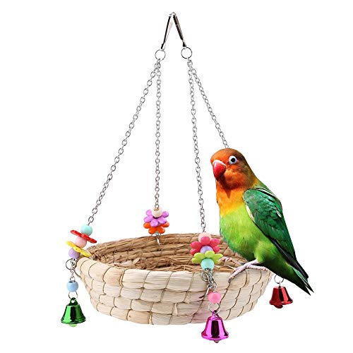 strimusimak Vogelspielzeug für Papageien, Bunte Perlen, Glocke, Spielzeug für Papageien von strimusimak