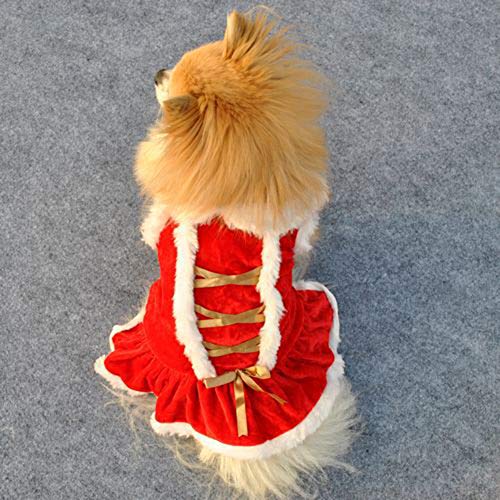 strimusimak Weihnachten Haustier Hund Welpe Doggy Soft Warm Santa Kleid Kostüm Kleidung Kleidung Dekoration rot XS von strimusimak