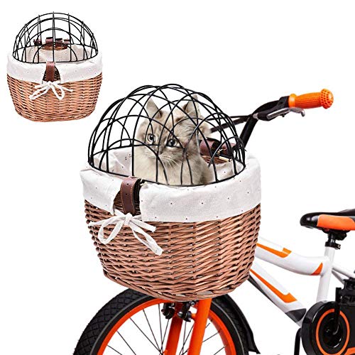 sunflowerany Fahrradkorb aus Weide mit Gitter, Hundefahrradkorb für Gepäckträger aus Weide Natur, Hundekorb für Fahrrad mit Metallgitter Tierkorb Hundekorb sunflowerany Fahrradkorb aus Weide mit Gitter, Hundefahrradkorb für Gepäckträger aus Weide Natur, Hundekorb für Fahrrad mit Metallgitter Tierkorb Hundekorb von sunflowerany
