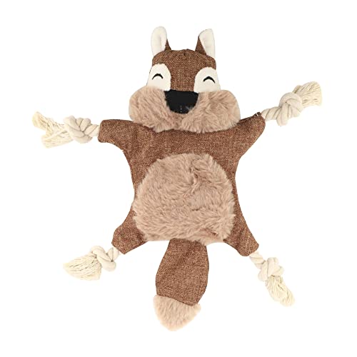 sunwes Stuffless Dog Toys for, Crinkle Squeaky Dog Chew Toys Squirrel Plush Dog Toy with Rope Knots for Small von sunwes