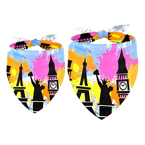 Haustierbandana für kleine mittelgroße Hunde und Katzen,Aquarell-Doodle-Reisegebäude,Haustierbandana für kleine mittelgroße Hunde und Katzen Haustierbandana für kleine mittelgroße Hunde und Katzen,Aquarell-Doodle-Reisegebäude,Haustierbandana für kleine mittelgroße Hunde und Katzen von suojapuku
