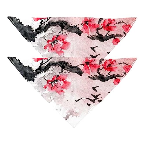 Haustierbandana für kleine mittelgroße Hunde und Katzen,Aquarell-Stadtlandschaft,Hunde-Bandanas,2er-Pack,Katzen-Lätzchen,Haustierschal von suojapuku