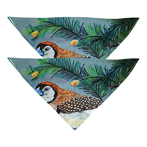 Haustierbandana für kleine mittelgroße Hunde und Katzen,Blattbaumvogel,Hunde-Bandanas,2er-Pack,Katzen-Lätzchen,Haustierschal von suojapuku