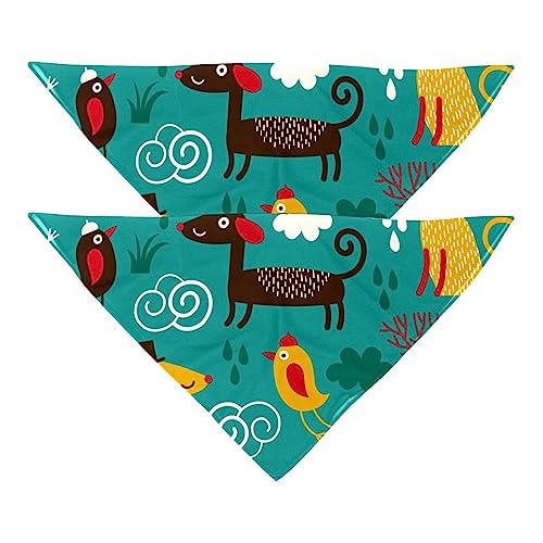 Haustierbandana für kleine mittelgroße Hunde und Katzen,Hund und Vogel,Hunde-Bandanas,2er-Pack,Katzen-Lätzchen,Haustierschal von suojapuku