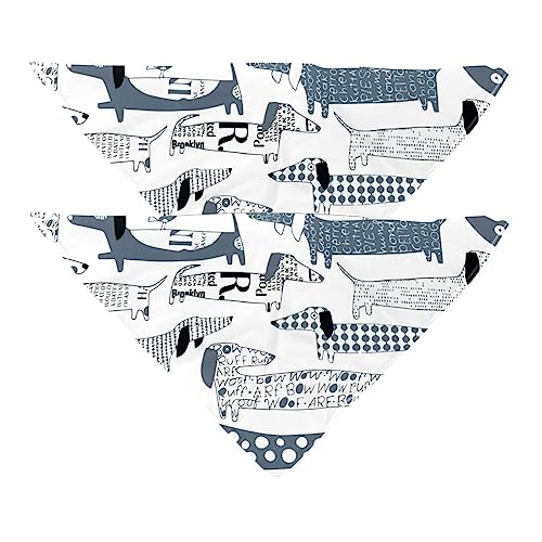 Haustierbandana für kleine mittelgroße Hunde und Katzen,Lustiger Dackelhund und Vogel,Hunde-Bandanas,2er-Pack,Katzen-Lätzchen,Haustierschal von suojapuku