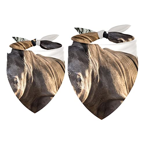 Haustierbandana für kleine mittelgroße Hunde und Katzen,Nashorn Afrika Tier Retro,Haustierbandana für kleine mittelgroße Hunde und Katzen von suojapuku