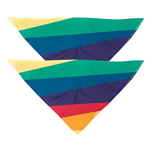Haustierbandana für kleine mittelgroße Hunde und Katzen,Regenbogenfarbene Streifen,Hunde-Bandanas,2er-Pack,Katzen-Lätzchen,Haustierschal Haustierbandana für kleine mittelgroße Hunde und Katzen,Regenbogenfarbene Streifen,Hunde-Bandanas,2er-Pack,Katzen-Lätzchen,Haustierschal von suojapuku