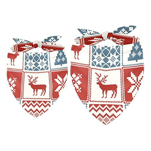 Haustierbandana für kleine mittelgroße Hunde und Katzen,Weihnachten traditionelles florales Karomuster,Haustierbandana für kleine mittelgroße Hunde und Katzen von suojapuku