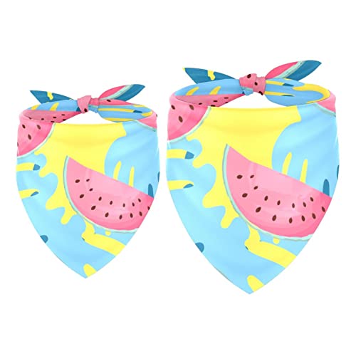 Haustierbandana für kleine mittelgroße Hunde und Katzen,buntes Thema und Wassermelone,Haustierbandana für kleine mittelgroße Hunde und Katzen von suojapuku