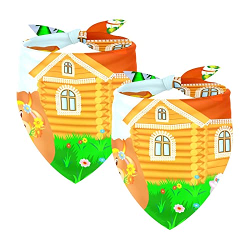 Hundebandanas,Dreieckslätzchen 2 Stück,Farmhouse Kuh Schwein Vögel Schafe,Bandana für große Hunde und Katzen Hundebandanas,Dreieckslätzchen 2 Stück,Farmhouse Kuh Schwein Vögel Schafe,Bandana für große Hunde und Katzen von suojapuku