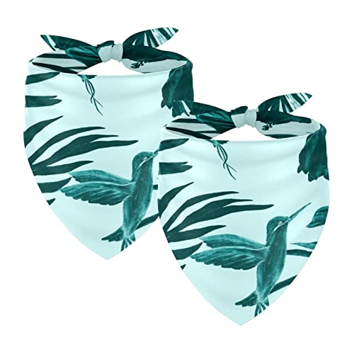 Hundebandanas,Dreieckslätzchen 2 Stück,Grünes tropisches Kolibri-Palmblatt,Bandana für große Hunde und Katzen Hundebandanas,Dreieckslätzchen 2 Stück,Grünes tropisches Kolibri-Palmblatt,Bandana für große Hunde und Katzen von suojapuku