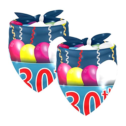 Hundebandanas,Dreieckslätzchen 2 Stück,Luftballons zum 30. Geburtstag,Bandana für große Hunde und Katzen von suojapuku