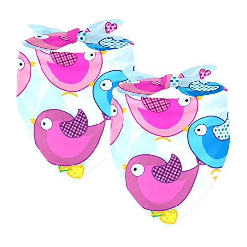 Hundebandanas,Dreieckslätzchen 2 Stück,Netter Vogel-Tier-Cartoon,Bandana für große Hunde und Katzen Hundebandanas,Dreieckslätzchen 2 Stück,Netter Vogel-Tier-Cartoon,Bandana für große Hunde und Katzen von suojapuku