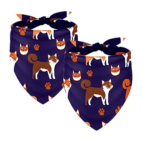Hundebandanas,Dreieckslätzchen 2 Stück,Pfotenfuchs und Hund,Bandana für große Hunde und Katzen von suojapuku