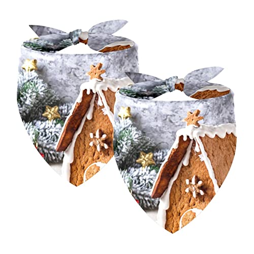 Hundebandanas,Dreieckslätzchen 2 Stück,Plätzchen Weihnachten Vogelhaus,Bandana für große Hunde und Katzen von suojapuku