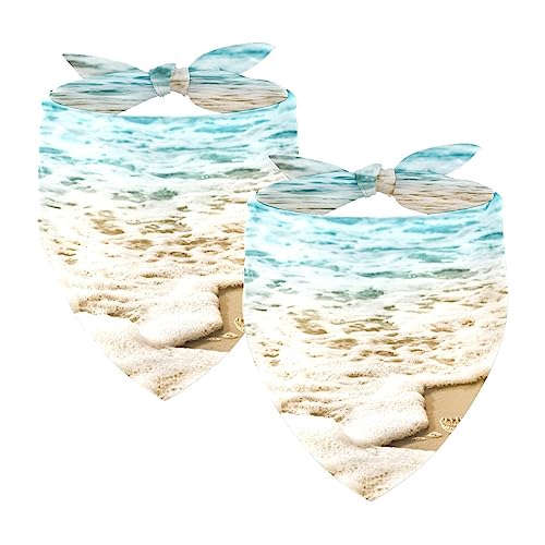 Hundebandanas,Dreieckslätzchen 2 Stück,Seesternwellen-Sandstrand,Bandana für große Hunde und Katzen Hundebandanas,Dreieckslätzchen 2 Stück,Seesternwellen-Sandstrand,Bandana für große Hunde und Katzen von suojapuku