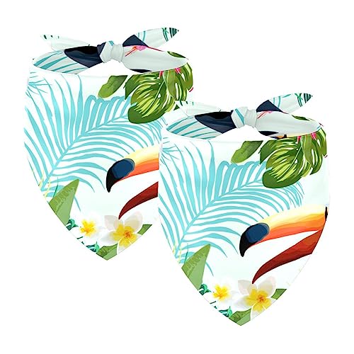 Hundebandanas,Dreieckslätzchen 2 Stück,Tropische Blumen, Vögel, Tukane,Bandana für große Hunde und Katzen Hundebandanas,Dreieckslätzchen 2 Stück,Tropische Blumen, Vögel, Tukane,Bandana für große Hunde und Katzen von suojapuku