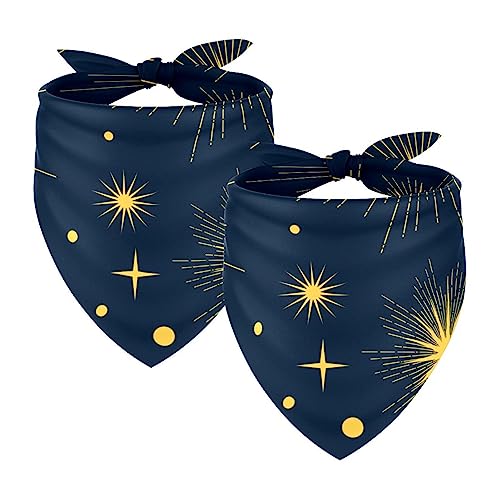 Hundebandanas,Dreieckslätzchen 2 Stück,Weltraumsonne und Mond,Bandana für große Hunde und Katzen Hundebandanas,Dreieckslätzchen 2 Stück,Weltraumsonne und Mond,Bandana für große Hunde und Katzen von suojapuku
