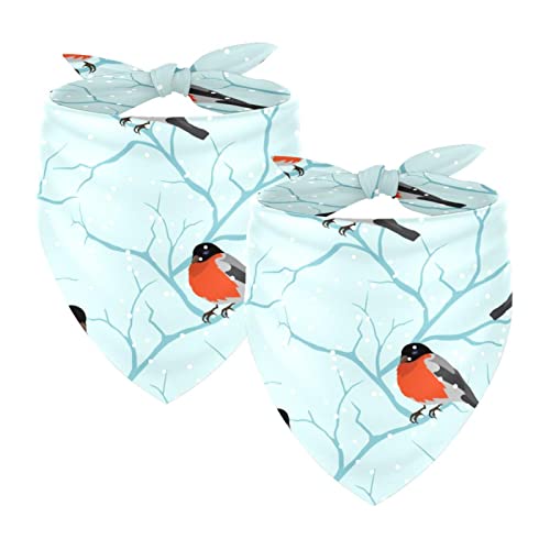 Hundebandanas,Dreieckslätzchen 2 Stück,Winter-Vogel-Baum-Weihnachten,Bandana für große Hunde und Katzen Hundebandanas,Dreieckslätzchen 2 Stück,Winter-Vogel-Baum-Weihnachten,Bandana für große Hunde und Katzen von suojapuku