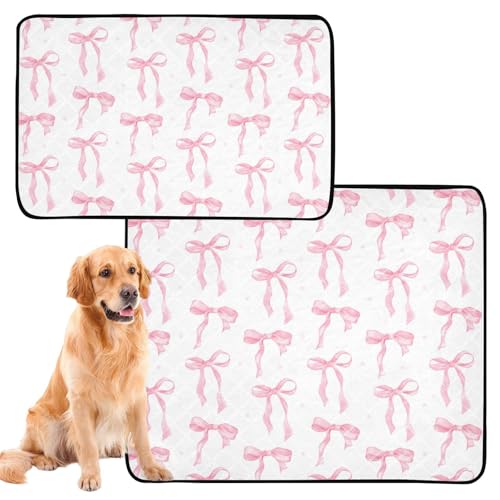 susiyo 2 waschbare Hundeunterlagen mit rosa Schleife, wiederverwendbar, 1 x Größe M und 1 x L susiyo 2 waschbare Hundeunterlagen mit rosa Schleife, wiederverwendbar, 1 x Größe M und 1 x L von susiyo