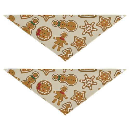 susiyo Hundehalstücher, Weihnachtsmotiv Lebkuchen auf beigefarbenem Haustier-Schal, für mittelgroße und große Hunde, Größe L, 2 Stück susiyo Hundehalstücher, Weihnachtsmotiv Lebkuchen auf beigefarbenem Haustier-Schal, für mittelgroße und große Hunde, Größe L, 2 Stück von susiyo