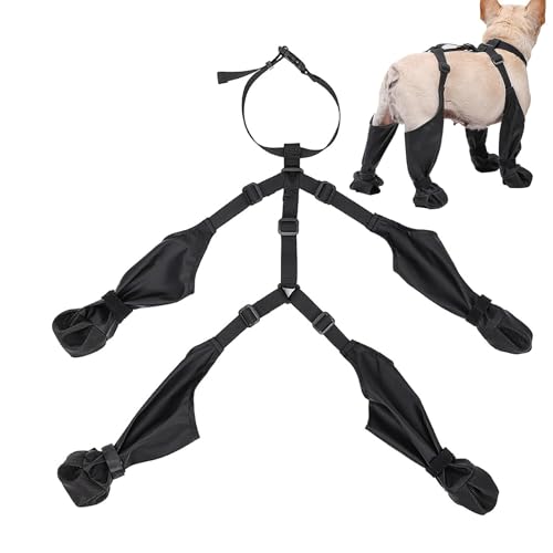 Hundestiefel-Leggings, Hundepfotenstiefel-Leggings, verstellbare schützende Allwetter-Hundehose, wasserdichte rutschfeste Hundestiefel mit verstellbaren Hosenträgern, Pfotenschutz für draußen (L mit Hundestiefel-Leggings, Hundepfotenstiefel-Leggings, verstellbare schützende Allwetter-Hundehose, wasserdichte rutschfeste Hundestiefel mit verstellbaren Hosenträgern, Pfotenschutz für draußen (L mit von suwoeo