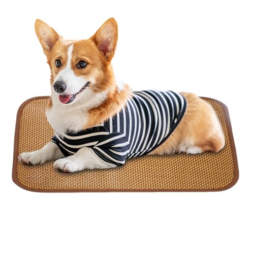 Erfrischender Hund Teppich - Tragbare Erfrischende Matratzen Für Den Sommer | Tragbarer Sommer -erfrischender Teppich | Waschbarer Natürlicher Strohbedeckungskorb Für Große, Mittlere Und Kleine Rassen von syayw