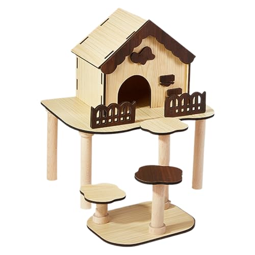 Hamsterhaus - Käfig Aus Holz Für Kleintiere Wie Rennmäuse | Hamsterkäfig Aus Holz Landschaftsdekor | Stehkäfigzubehör Bett Erkundungsspielzeug Zur Zucht, Bereicherung, Spielhaus, Innenbereich Hamsterhaus - Käfig Aus Holz Für Kleintiere Wie Rennmäuse | Hamsterkäfig Aus Holz Landschaftsdekor | Stehkäfigzubehör Bett Erkundungsspielzeug Zur Zucht, Bereicherung, Spielhaus, Innenbereich von syayw