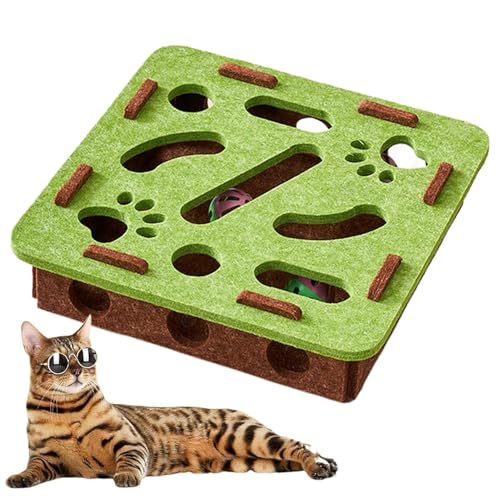 Interaktives Katzenspielzeug - Katzen Puzzle Spielzeug Mit Glockenbahn | Intelligentes Beschäftigungsspiel Für Wohnungskatzen | Förderung Von Bewegung Spieltrieb Bei Kätzchen & Erwachsenen Katzen Interaktives Katzenspielzeug - Katzen Puzzle Spielzeug Mit Glockenbahn | Intelligentes Beschäftigungsspiel Für Wohnungskatzen | Förderung Von Bewegung Spieltrieb Bei Kätzchen & Erwachsenen Katzen von syayw