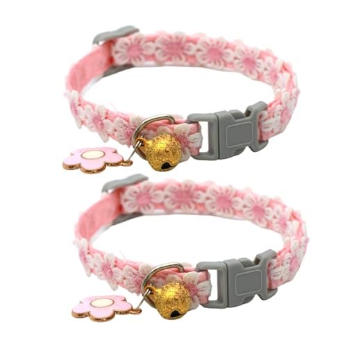 Katzenhalsband – 2 x Sicherheitshalsband mit | Breakaway Katzenhalsband | Anti-Verlusthalsband mit Glöckchen | Zubehör bequem und verstellbar für Spaziergänge von syayw