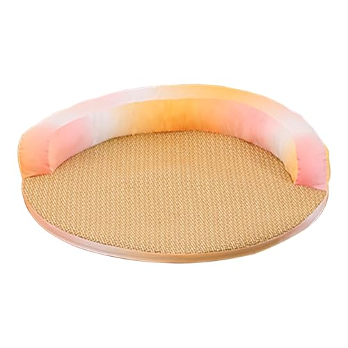 Kühlmatte für Hunde – natürlicher Rotationsstoff, waschbar, abnehmbares Katzenbett, kühlend, Zubehör für Möbel für Katzen, für Welpen, Seniorenhaus, Schlafzimmer, Wohnzimmer, Büros von syayw