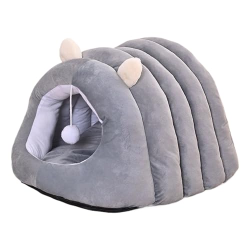 ÜBerdachtes Katzenbett - Faltbares Katzenhöhle | Katzenhaus | Katzen Höhle Mit Kratzbrett Und Spielball | Bequemes Haustiernest Für Kätzchen, Welpen, Kleintiere, Wohnzimmer, Schlafzimmer von syayw