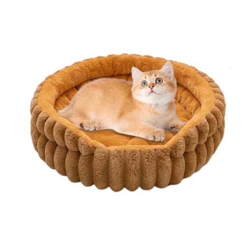 syayw Haustierbetten Für Katzen,Weiches Katzenbett Mit Runder Form Und Kuschelnest - Plüsch Kissenschlafplatz Für Klein- Und Mittelhunde Wohnzimmer Schlafzimmer Wohnung Haus Outdoor Maschinenwaschbar von syayw