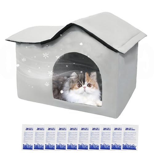 syayw Katzenhaus für den Außenbereich – kühlender Unterschlupf für Katzen – Unterschlupf für Käfige mit Eiswürfeltaschen für drinnen und draußen Camping Garten syayw Katzenhaus für den Außenbereich – kühlender Unterschlupf für Katzen – Unterschlupf für Käfige mit Eiswürfeltaschen für drinnen und draußen Camping Garten von syayw