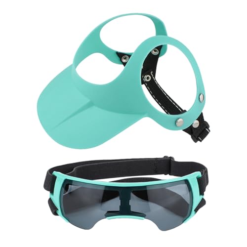 Hunde-Sonnenhut – Hundekappen und Schutzbrille, verstellbare Haustier-Sonnenhaube mit Sonnenbrille, Ohrlöchern, Hundevisier für kleine Rassen, Sommer und Welpen von szaluyk