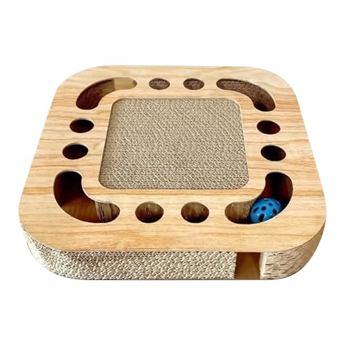 Niedlicher Katzenkratzer, interaktives Kratzer -Spielzeug für Innenkatzen und Kätzchen Natural Sisal Cat Croboge Mats Trackbällchen Springspielzeug für gelangweilte Katzen 33 x 5,5 cm von szaluyk