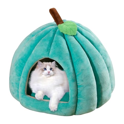 szaluyk Halloween Katzenbett, Haustierhöhlenbett, Kürbisförmige Höhlenbetten für kleine Hunde, Weiches Haustierzeltbett, bequemes Haustierhöhlenbett für Hauskatzen und kleine Hunde von szaluyk