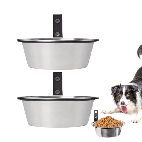 szaluyk Hundefutternapf - Futter Und Wassernapf Für Hunde Wandmontage | 2 Stücke Edelstahl Futternapf Mit Erhöhter Position Und Faltbarem Ständer Auslaufsicherer Katzennapf Für Welpen Und Kaninchen von szaluyk